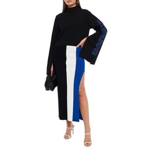 $480 Solace London Striped Anais Skirt Colorblock Rib Size 6